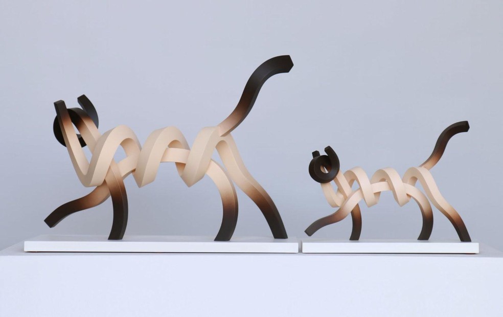Lee Sangsoo utiliza tiras de metal para criar os seus animais minimalistas — Foto: ( Lee Sangsoo/ Divulgação)