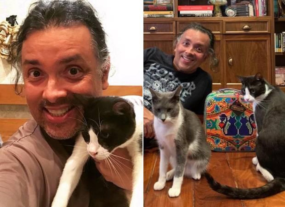 Rodrigo Fagundes com as gatas, Emily e Agatha — Foto: ( Instagram/ @rodrigoonie/ Reprodução)