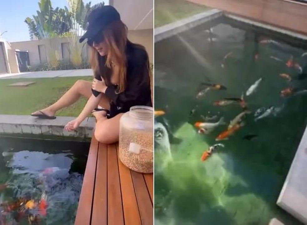 Jade Picon tem um lago em sua mansão cheio de peixes — Foto: ( Instagram/ @jadepicon/ Reprodução)