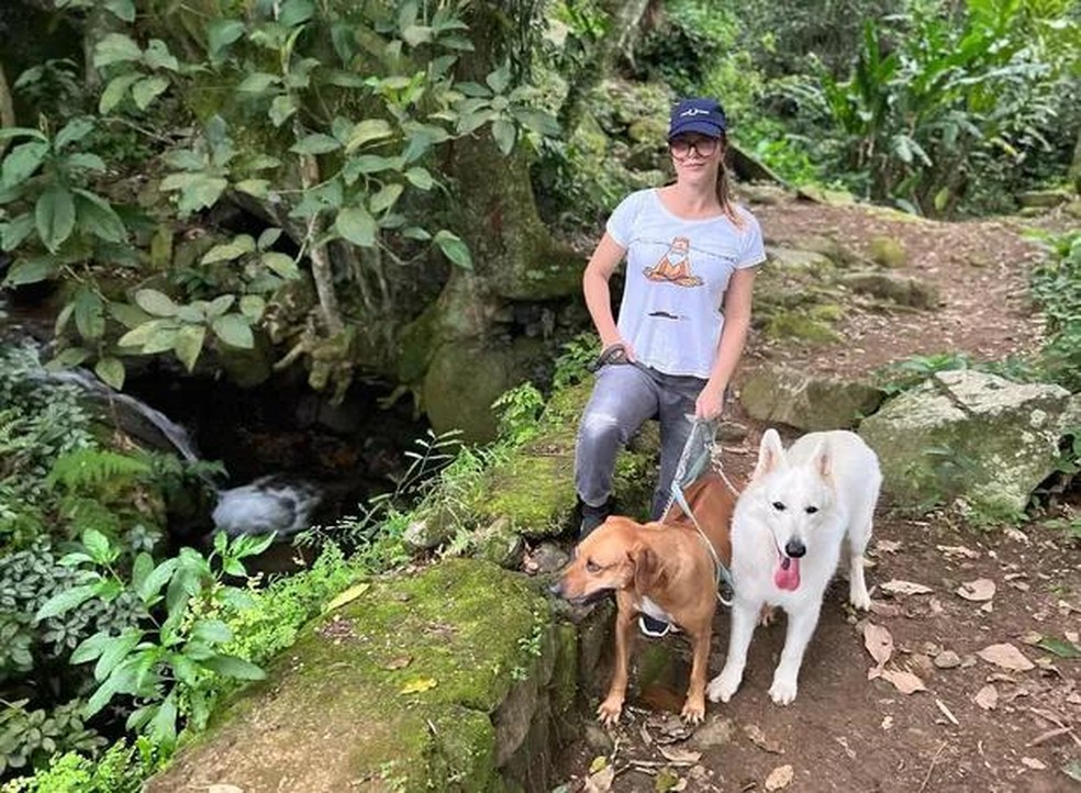 Christine Fernandes e as cachorras, Meg e Alph — Foto: ( Reprodução / Instagram)